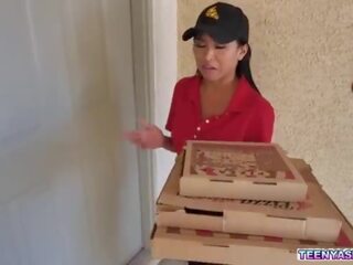 Jay Romero and Rion King wants some pizza and Ember Snow delivered it fresh and first-rate with an extra threesome service&period;
