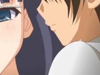 Με πλούσιο στήθος hentai έφηβος/η παίρνει πατήσαμε σκυλάκι στυλ επί ο πίσω κάθισμα
